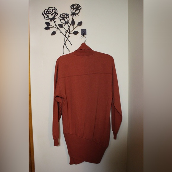Young Fabulous & Broke Asymmetric Orange Turtleneck Sweater Dress Extra Small - Picture 3 of 13